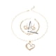 thumbnail image 3 of Juego de joyería de aretes y pulsera de colgante en forma de corazón dorado, 3 of 9