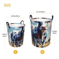 thumbnail image 3 of Balery Colorful Cow Pasture Cesta de ropa redonda con asas, impermeable, independiente, para ropa, juguetes, dormitorio y familia-Medium, 3 of 6
