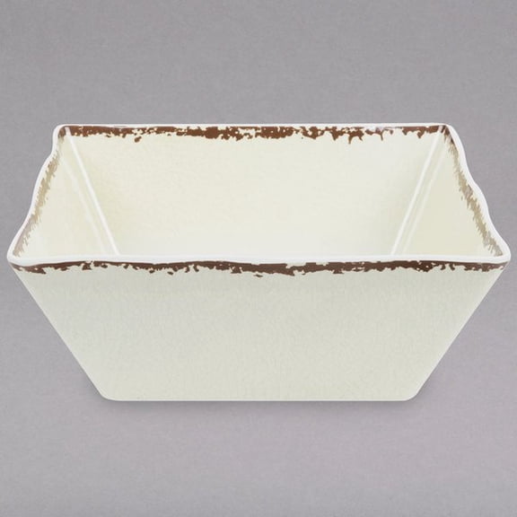 American Metalcraft AWMSQ53 Endurance 23 oz. Square Melamine Serving Bowl - Antique White