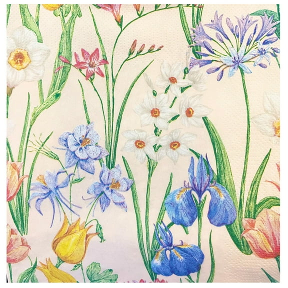 Keep Unique Flower Paper Napkins, Printed Decoupage Rose Napkins, Assorted Color, 20/Pack