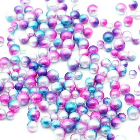 200PCRainbow Colorful Pearls Decorative Slime Beads DIY Craft For Crunchy