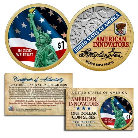 Automatic Coin Wrap - American Innovation State $1 Dollar Coin Series - 2018 1st Release COLOR 2-Sided