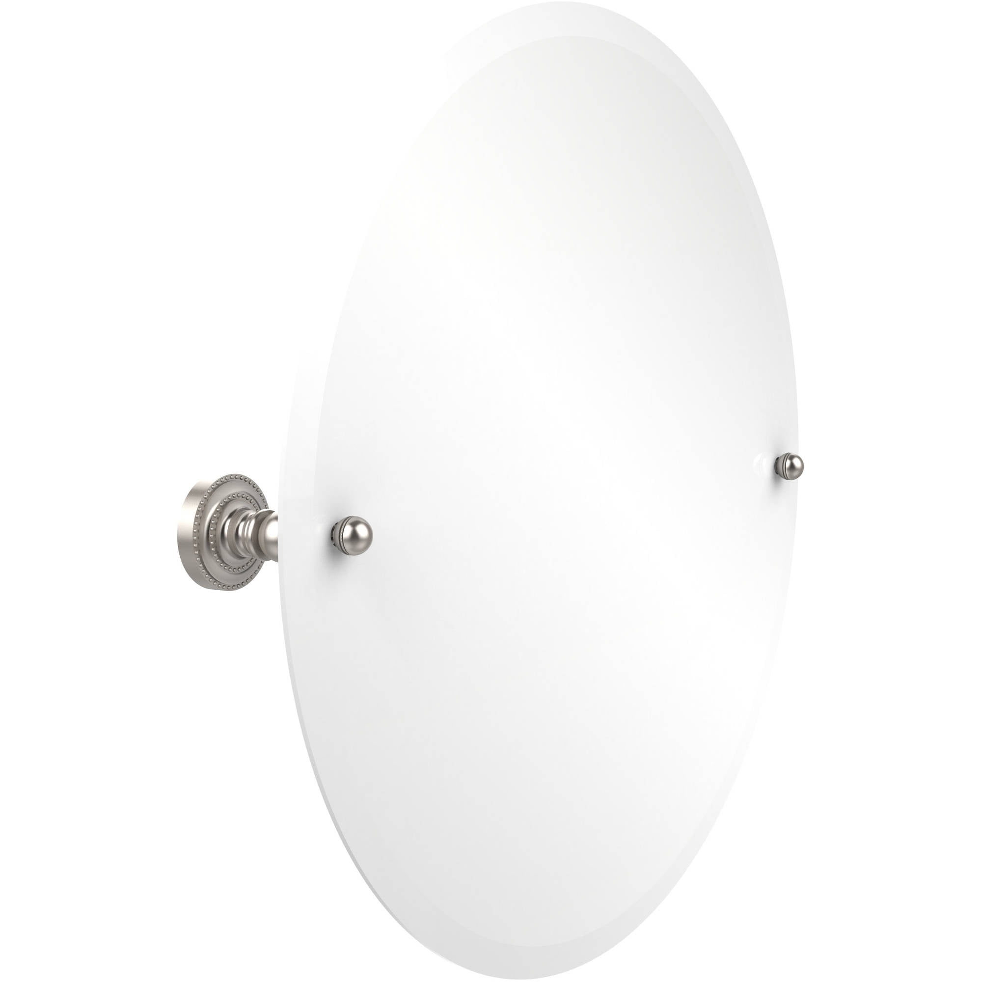 Frameless Round Tilt Mirror with Beveled Edge in Satin Nickel Walmart
