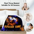 thumbnail image 1 of Soccer Blanket, Cozy Soft Throw Blankets for Kids, Cool Black Flannel Throw Gifts for Couch Office, 30x40 Inches, 1 of 4