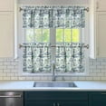 thumbnail image 3 of Rod Pocket Kitchen Curtain Set 3-Piece, 27.5x36 Inch Valance & Tier Drapes, Polyester Pongee Cafe Curtains for Living Room, Bathroom, Farmhouse Rustic Country Window Treatments., 3 of 6