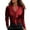 Red, variant on Prolriy Womens Blouses, Women's Satin Blouse with Tie Front and V-Neck Collar Shirts for Women Black L