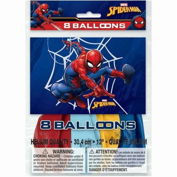 Spider-Man 12" Latex Balloons, 8ct