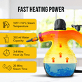 thumbnail image 3 of Comforday Yellow Handheld Pressurized Steam Cleaner for Home with 9-Piece Accessories – Stain Removal for Carpets, Curtains, Car Seats, 3 of 10