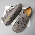 thumbnail image 2 of Sandalias para hombre, zapatos transpirables de cuero, sandalias hechas a mano, zapatillas para exteriores para hombre, sandalias casuales de verano para playa, estilo británico (25,5 cm), 2 of 4