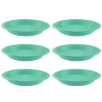YBM Home Unbreakable Round Deep Plastic Plate 15-Ounce | Tableware Plates BPA-Free, Green 6 Pack