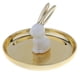thumbnail image 4 of Bandeja para joyas, organizador de anillos, escurreplatos, expositor de collares, soporte de cerámica Plato De Oro Conejo Blanco, 4 of 8