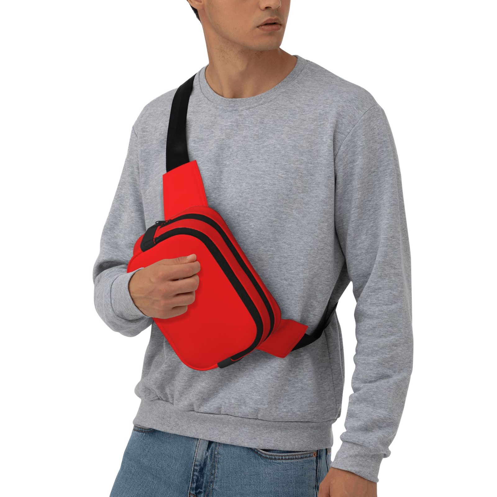 Hirioo Red for Double Layer Waist Bag Adjustable Fanny Pack For Travel Running Hiking