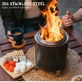 thumbnail image 5 of Solo Stove Mesa XL Tabletop Fire Pit with Stand | Low Smoke Outdoor Mini Fire for Urban & Suburbs | Fueled by Pellets or Wood, Stainless Steel, With Travel Bag,H: 8.6" x D: 7", 2.3 lbs, Mulberry, 5 of 8