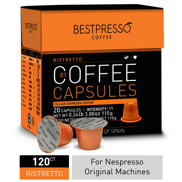 Bestpresso Premium Nespresso Coffee Pods Ristretto Pack 120 Count Walmart Com Walmart Com