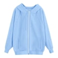 thumbnail image 7 of Resicozy Women's Sweatshirt with Hood Oversized Zip Up Hoodie Long Sleeve Sweatshirt with Pockets Lightweight Summer Jacket Sky Blue S, 7 of 7