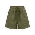 thumbnail image 5 of Afdoent Womens Shorts Linen Shorts Casual Summer Shorts High Waisted Comfy Pull On With Pockets Fashion Vacation Clothes, 5 of 6