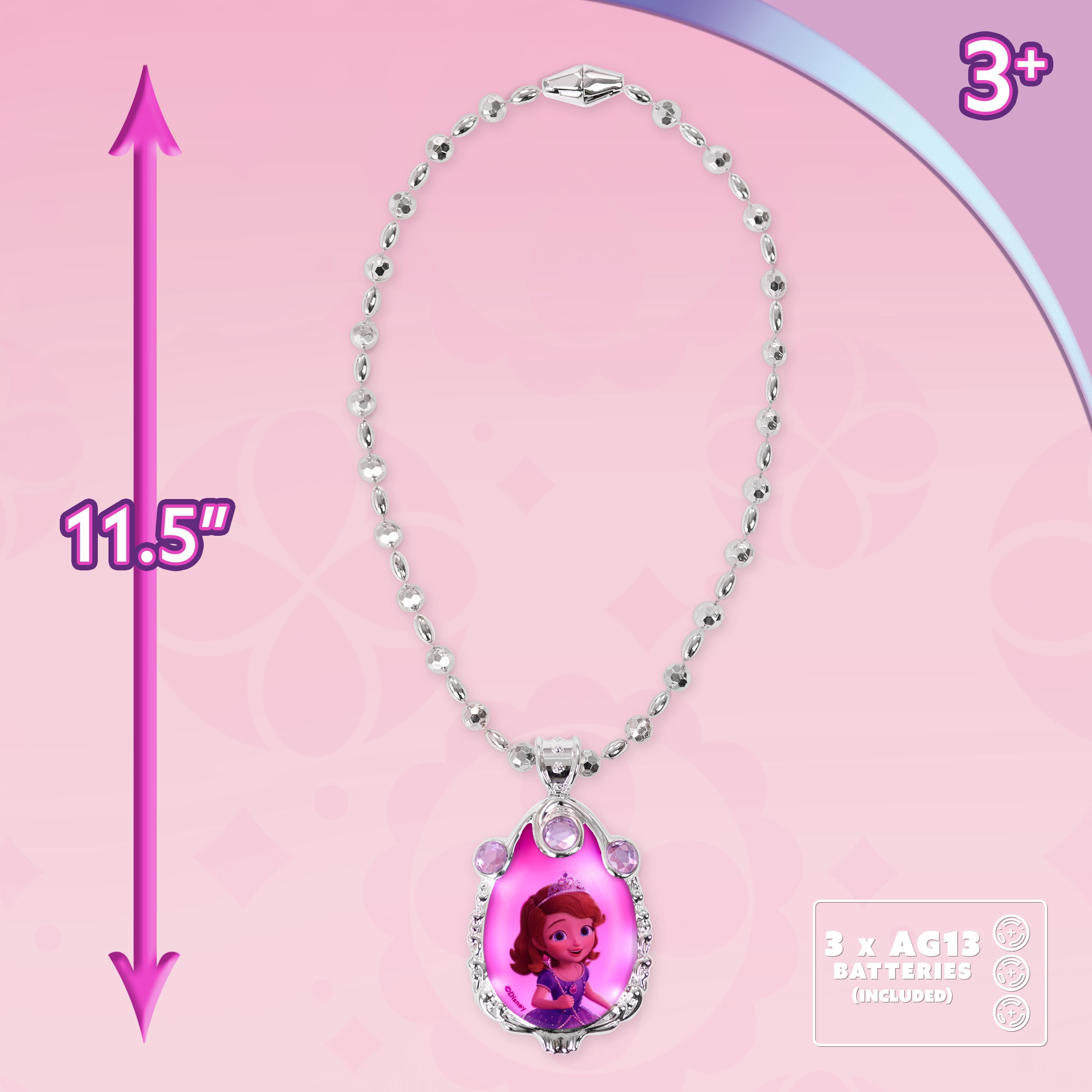 Disney Jr. Sofia the First Enchanting Amulet, Light-up Musical Dress-up Accessory, for Fans Ages 3+