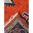 thumbnail image 4 of Rugsotic Carpets Hand Knotted Wool & Silk Eco-Friendly Oriental 5'x8' Area Rugs Rectangle Dark Orange Navy Classic Traditional Design High Pile Indoor Handmade Rug for Living Room, Bedroom AF0112, 4 of 7