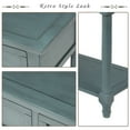 thumbnail image 3 of Entryway Table with Solid Wood Legs Console Table Traditional Design with Two Drawers and Bottom Shelf Sofa Table, 3 of 7