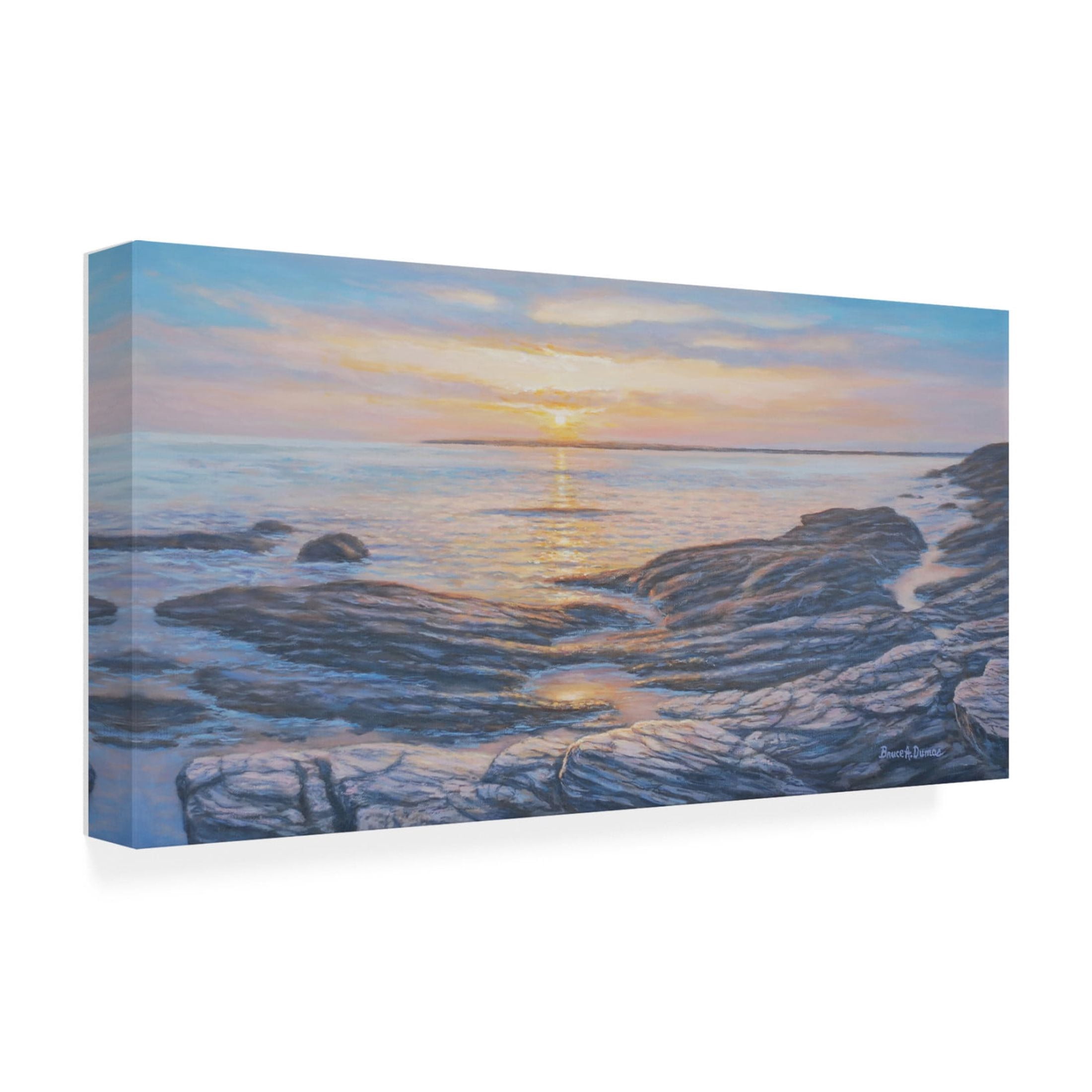 Canvas Wall Art - Bruce Dumas 'Rocky Coast' Wall Art for Living Room, Bedroom, or Office Décor by Trademark Fine Art - 47 x 24 Inches