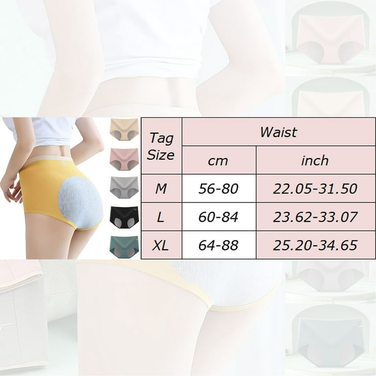 ZMHEGW 6 Packs Underwear Women Tummy Control Menstrual Leak Proof High Waist  Pure Cotton Large Size Menstrual Panties 