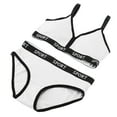 thumbnail image 2 of Conjunto de ropa interior con sujetador deportivo para mujer, bragas de sujetador de algodón peinado ajustables, suaves y transpirables, para ejercicio de yoga, color blanco, 2 of 9