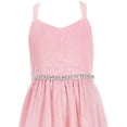 thumbnail image 2 of Rare Editions Girls 7-16 Pink Metallic Mesh Satin Sweetheart Ballgown Dress 8, 2 of 4