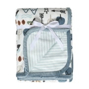 Modern Moments by Gerber Baby & Toddler Boys Reversible Plush Blanket, Teal Outdoor