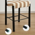 thumbnail image 3 of Zesthouse Upholstered Counter Height Bar Stools Set of 2, Linen Fabric Bar Stools with Backs & Black Wood Legs, 26.4" Modern Counter Height Barstools for Kitchen Island, Extra Thick Cushion, Stripes, 3 of 12
