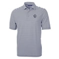thumbnail image 2 of Men's Cutter & Buck Navy Penn State Nittany Lions Big & Tall Team Logo Virtue Eco Pique Stripe Recycled Polo, 2 of 3
