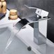 thumbnail image 5 of Waterfall Faucet for Bathroom Sink, Brass, Basin Mixer Tap for Hot and Cold Water, Single Handle Waterfall Bathroom Sink Faucets, 5 of 5