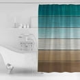 thumbnail image 4 of Small Stall Shower Curtain 36x78 Inch Narrow Half Size Teal Brown Bath Curtains Bathroom Decor Rustic Vintage Abstract Ombre Wooden Plank Waterproof Fabric Shower Curtain Set with Hooks 36 Inch, 4 of 6