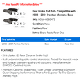 thumbnail image 2 of Rear Brake Pad Set - Compatible with 2002 - 2004 Pontiac Montana Base 2003, 2 of 2