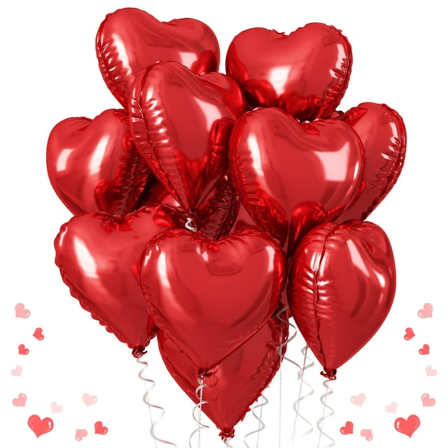 Globos de aluminio con forma de corazón rojo TAOYE de 18 pulgadas para decoración de fiestas