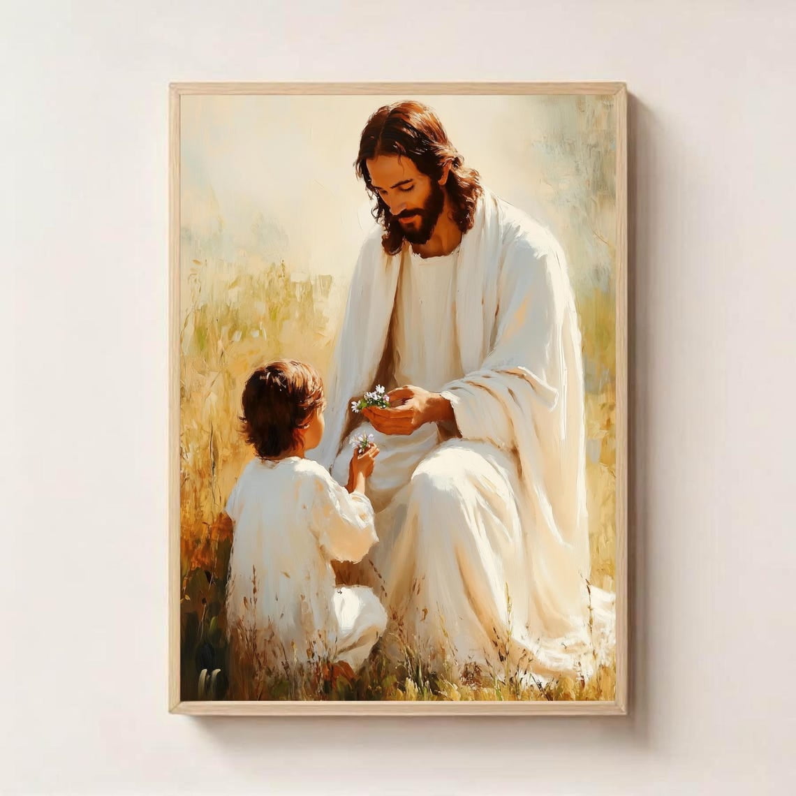 Held by Jesus Faith Based Religious Wall Art Home Decor Unframed Paper Print