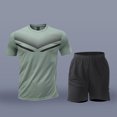 thumbnail image 2 of Riecok Mens Short Sets 2 Piece Outfits Short Sleeve T Shirt Shorts Summer Tracksuits Workout Sportwear Clothes, 2 of 6