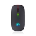 thumbnail image 1 of Ratón portátil recargable V5.0 compatible con Bluetooth Receptor inalámbrico PC silencioso Ratones Luz azul Ordenador portátil silencioso Inicio Negro Modo único Inevent EL005329-01B, 1 of 7