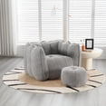 thumbnail image 2 of Beanbag Chair with High Resilient Foam, Bean Bag Chair for Adults Comfortable Square Lazy Sofa with Footstool, Lazy Sofa To Gaming, Reading, and Watching TV, 2 of 12