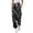 Black, variant on Women's Skull and Rose Print Casual Pants, High Waist Elastic Drawstring Halloween Lounge Trousers with Pockets