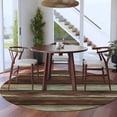 thumbnail image 3 of Round Area Rug 5 Ft, Brown Teal Wooden Washable Non-Slip Circle Carpet for Living Room/Bedroom, Vintage Farmhouse Retro Art Low-Profile Runner Mats Collection Rugs for Indoor, 3 of 8