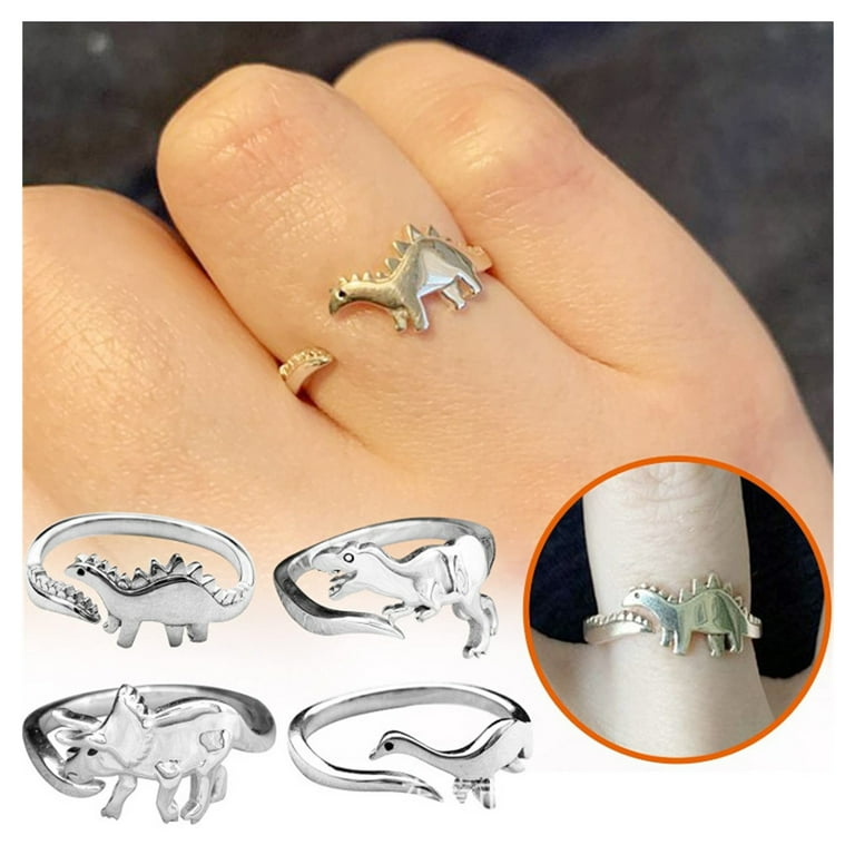 Ring Love Dinosaur Ring Silver Band Silver Cute Giftdainty Adjustable Ringbest Cute Rings Masculine Rings for Men Cottage Jewelry Resin Fruit Rings