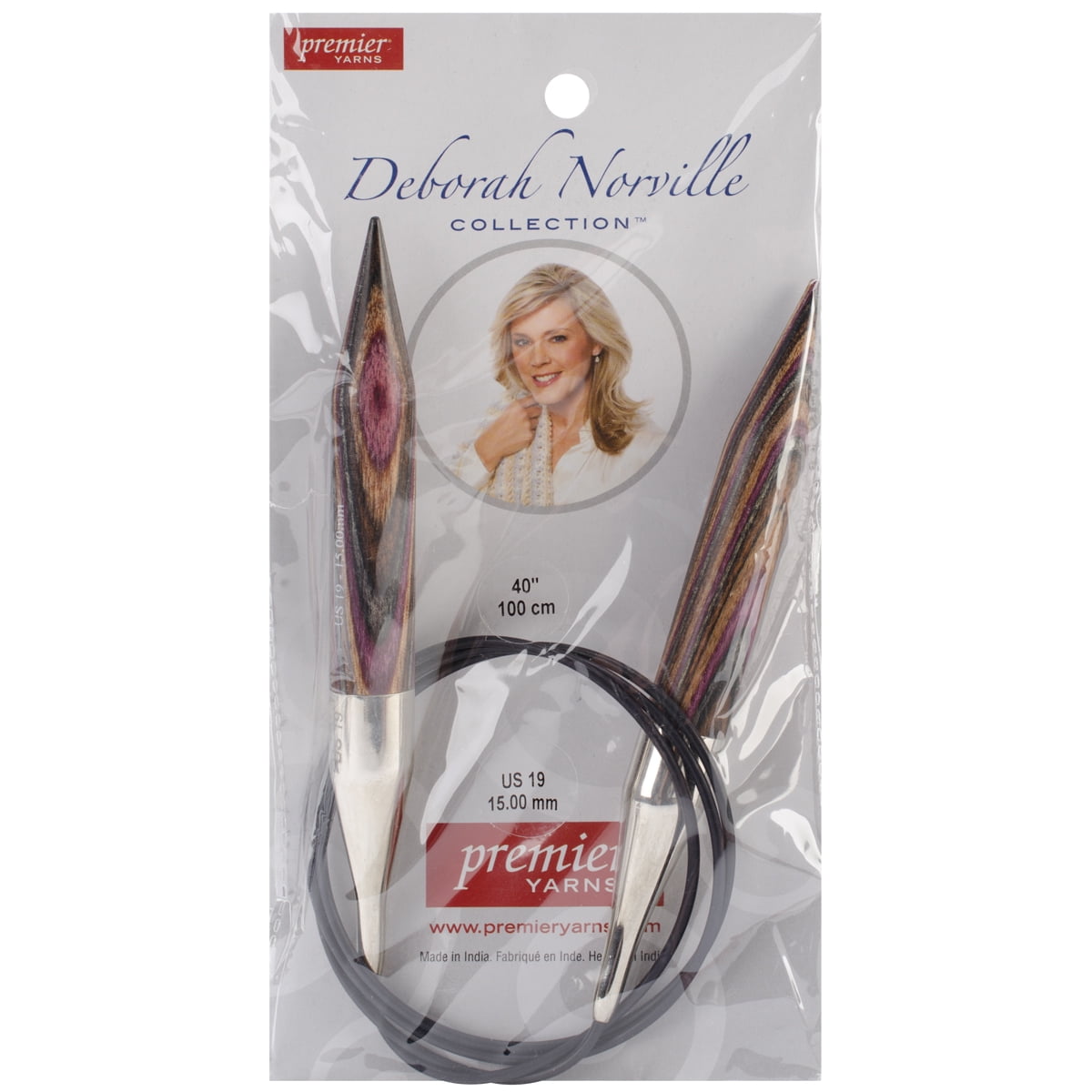 Deborah Norville Fixed Circular Knitting Needles 40"Size 19/15mm