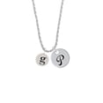 thumbnail image 2 of Delight Jewelry Silvertone Disc 1/2'' Initial - g - Silvertone Script Initial Disc - P - Charm Necklace, 20"+3", 2 of 4