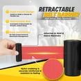 thumbnail image 2 of Retractable Wall Barrier Belt Retractable Rope Safety Barriers 10 ft / 3m Red Wall Mounted Stanchions With Retractable Belts Crowd Barrier Tape Queue Line Dividers Steel Case, 2 of 9