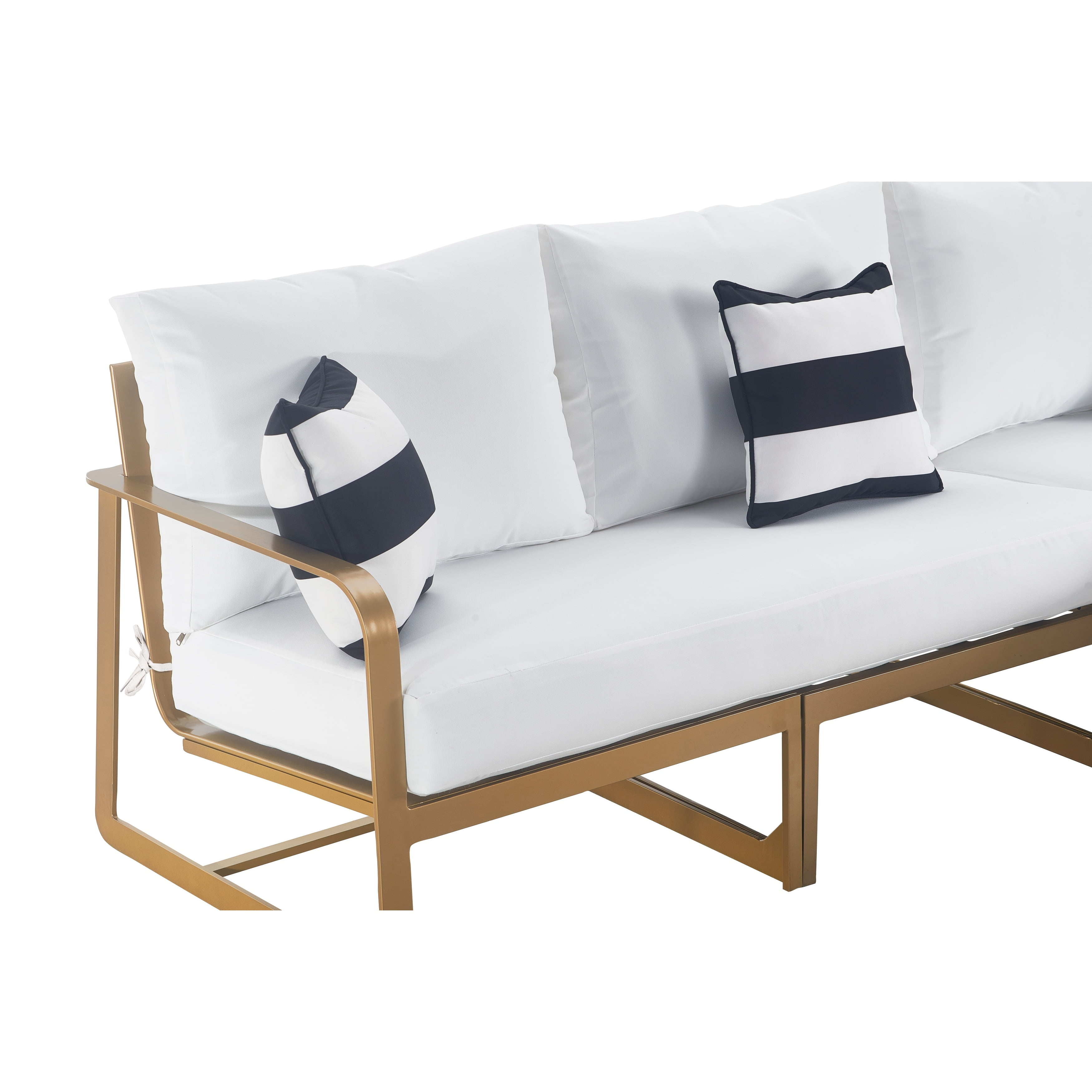 Elle Decor Mirabelle Outdoor Sectional Sofa, Gold