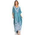 thumbnail image 5 of Sakkas Tacy Women's Casual Boho Summer Maxi Dress Caftan Kaftan Cover-up LougeWear - 10-SeaGreen - One Size Regular, 5 of 5