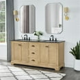 thumbnail image 4 of Hervas 72" Wood Double Bath Vanity & Mirror in Black Natural Celestite Marble, 4 of 19