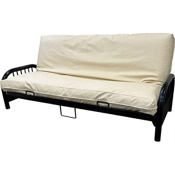 Leather Look Futon Covers, Mattress Protector Slipcovers (Ivory, Chair Size 6X30x75 In)