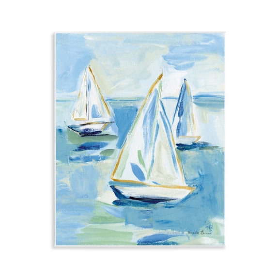 Stupell Industries Transitional Setting Sail Fleet Wall Plaque Art, 11 x 14, by Julia Purinton