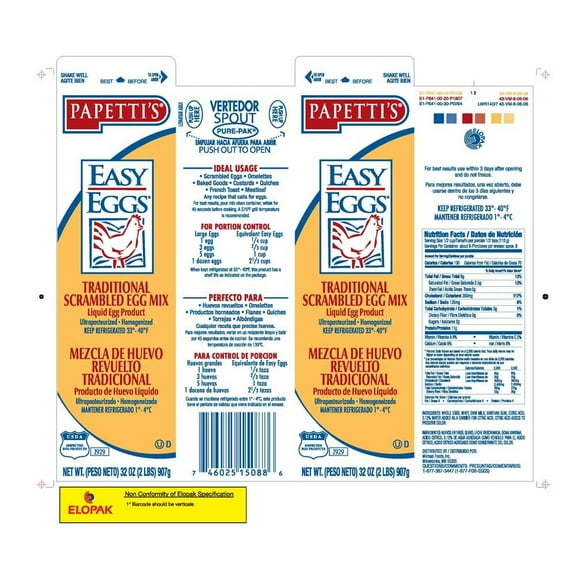 Michael Foods Papettis Easy Eggs Traditional Scrambled Egg Mix, 2 Pound -- 15 per case.
